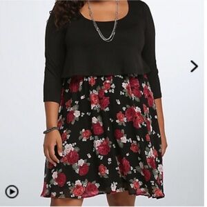 Torrid floral‎ sweater dress women’s size 1X